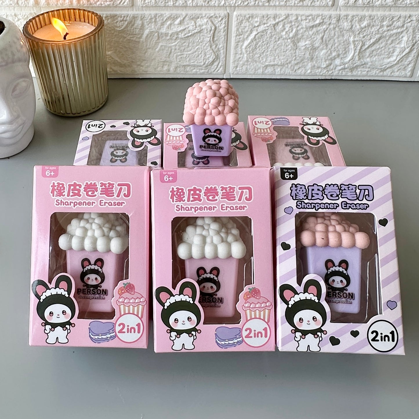 Kiwoo Popcorn sharpener eraser (buy 1 get 1 free)