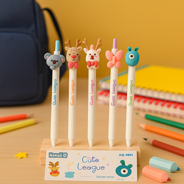Kiwoo Cute League Pens 🖊️ 🩷 (Pack of 5)